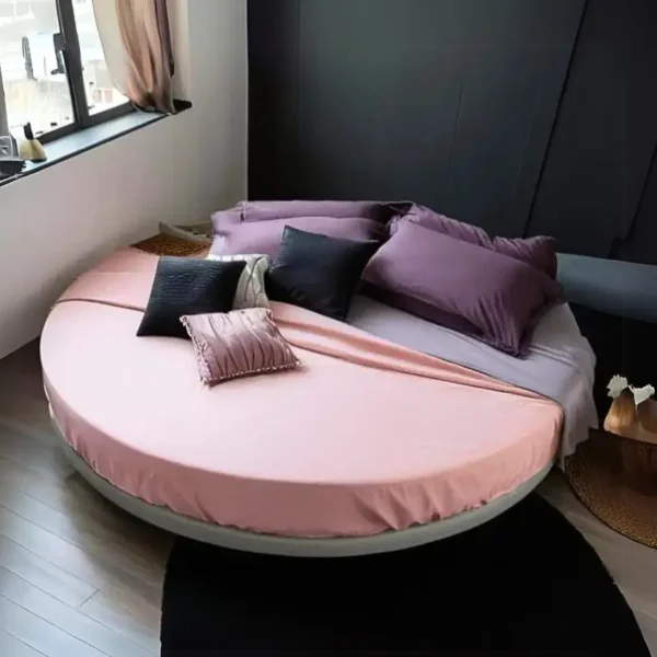 Home 8 Scopri Ring Sommier, l'elegante letto rotondo matrimoniale senza testiera. Design Made in Italy, personalizzabile e con opzioni materasso memory foam. Arreda con stile.