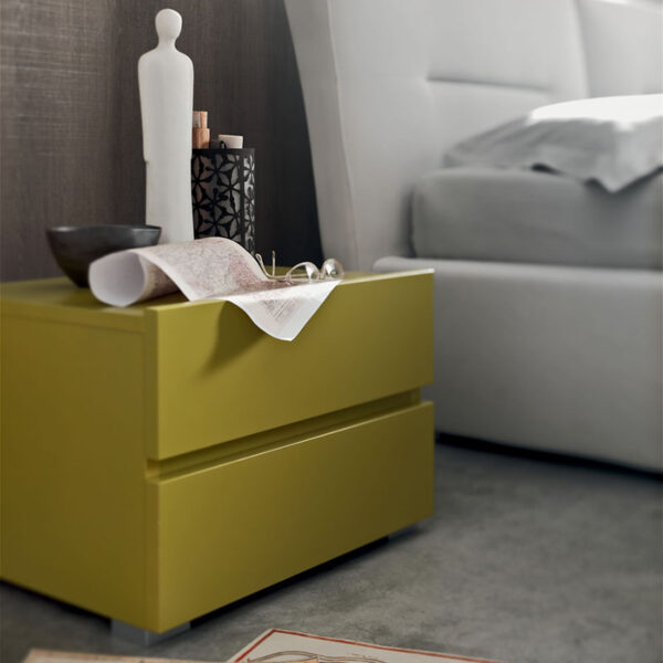 Beta - Comodino moderno 2 cassetti L 48,5 cm MARONESE ACF