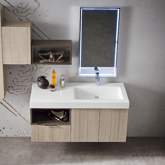 B201 02 - Mobile arredo bagno design L.120 cm personalizzabile COMPAB