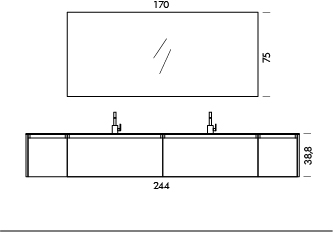 Ink NK06 - Mobile luxury arredo bagno L 244 x P 51 cm personalizzabile COMPAB 1 Ink NK06 - Mobile luxury arredo bagno L 244 x P 51 cm personalizzabile COMPAB