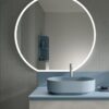 Mobile Bagno COMPAB BK03: lavabo Art integrato, design moderno, finitura bianca opaca, mobili bagno sospesi