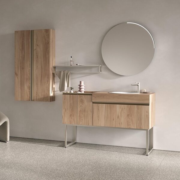Mobile Bagno COMPAB BK13 moderno, design pulito, vista frontale. Arredo bagno personalizzabile.