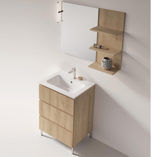 Mobile Bagno Compab MM03 - design moderno compatto, vista frontale su lavabo integrato e cassetti.