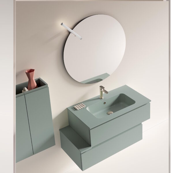 Mobile Bagno COMPAB MM06 sospeso, design moderno compatto, frontale completo
