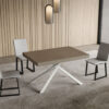 Tavolo allungabile 120/224x90 cm Niket tortora gambe bianche - immagine 2