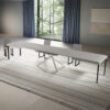 Tavolo allungabile 180/440x90 cm Niket cashmere gambe bianche - immagine 4