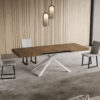 Tavolo allungabile 130/390x90 cm Niket noce gambe bianche - immagine 3