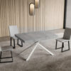 Tavolo allungabile 140/400x90 cm Niket cemento gambe bianche - immagine 2