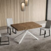 Tavolo allungabile 130/390x90 cm Niket noce gambe bianche - immagine 2