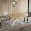 Tavolo allungabile 120/380x90 cm Niket quercia natura gambe bianche - immagine 2