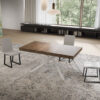 Tavolo allungabile 160/420x90 cm Niket noce gambe bianche - immagine 2