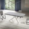 Tavolo allungabile 200/304x90 cm Niket cemento gambe bianche - immagine 2