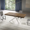 Tavolo allungabile 200/304x90 cm Niket noce gambe bianche - immagine 2