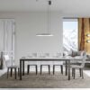 Tavolo allungabile 160/420x90 cm Everyday Evolution bianco frassino telaio e gambe antracite - immagine 2