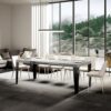 Tavolo allungabile 120/380x90 cm Flame bianco frassino gambe antracite - immagine 3