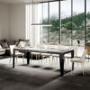 Tavolo allungabile 120/224x90 cm Flame Evolution bianco frassino telaio e gambe antracite - immagine 3