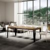 Tavolo allungabile 140/224x80cm Flame quercia natura gambe antracite - immagine 3