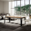Tavolo allungabile 120/380x90 cm Flame Evolution quercia natura telaio e gambe antracite - immagine 3