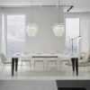 Tavolo allungabile 180/284x90 cm Flame bianco frassino gambe antracite - immagine 3