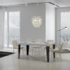 Tavolo allungabile 120/380x90 cm Flame bianco frassino gambe antracite - immagine 2