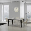 Tavolo allungabile 120/224x90 cm Flame Evolution bianco frassino telaio e gambe antracite - immagine 2