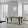 Tavolo allungabile 120/380x90 cm Flame Premium cemento gambe antracite - immagine 2