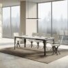 Tavolo allungabile 160/264x90 cm Paxon Evolution bianco frassino telaio e gambe antracite - immagine 3