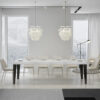Tavolo allungabile 160/264x90 cm Flame Premium bianco frassino gambe antracite - immagine 3