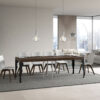 Tavolo allungabile 90/246x90 cm Paxon Premium noce gambe antracite - immagine 3