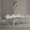 Tavolo allungabile 90/194x90 cm Clerk bianco frassino gambe bianche - immagine 4