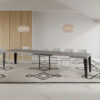 Tavolo allungabile 140/400x90 cm Flame cashmere gambe antracite - immagine 5