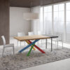 Tavolo allungabile 160/260x90 cm Versalux rovere scortecciato gambe multicolore 4/B - immagine 3