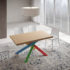 Tavolo allungabile 160/260x90 cm Versalux rovere scortecciato gambe multicolore 4/B - immagine 2