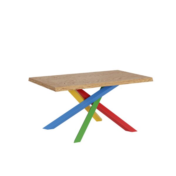 Tavolo allungabile 160/260x90 cm Versalux rovere scortecciato gambe multicolore 4/B