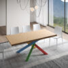 Tavolo allungabile 200/250x90 cm Versalux rovere scortecciato gambe multicolore 4/B - immagine 2