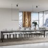 Tavolo allungabile 120/380x90 cm Everyday Evolution cemento telaio e gambe antracite - immagine 4