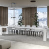Tavolo allungabile 130/390x90 cm Roxell bianco frassino - immagine 4