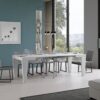 Tavolo allungabile 90/246x90 cm Spimbo bianco frassino - immagine 3