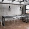 Tavolo allungabile 180/284x90 cm Tecno Evolution cemento telaio e gambe antracite - immagine 4