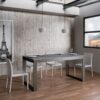 Tavolo allungabile 180/284x90 cm Tecno Evolution cemento telaio e gambe antracite - immagine 2
