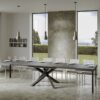 Tavolo allungabile 120/380x90 cm Volantis cemento gambe antracite - immagine 6