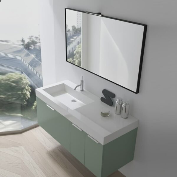 Home 13 Mobile bagno sospeso Compab CITY B201 L.120 - design moderno, vista frontale in ambiente bagno