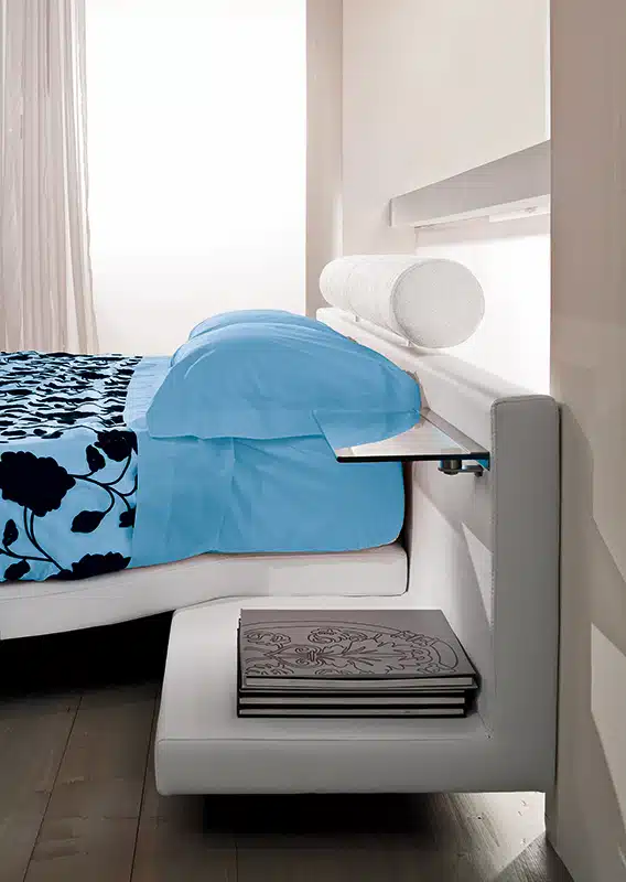 Ring Round - Letto rotondo con testiera a panca con led