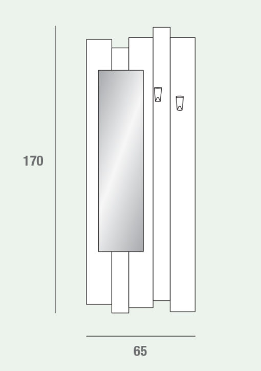 Zoe - Mobile per ingresso con specchiera comp. 621