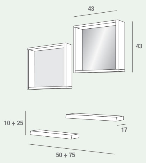 Zoe - Mobile per ingresso con specchiera comp. 621