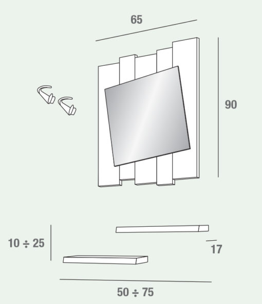 Zoe - Mobile per ingresso con specchiera comp. 620