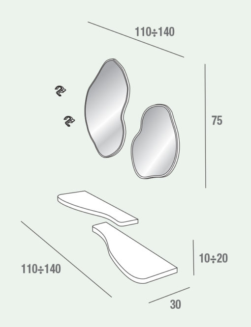 Nancy - Mobile per ingresso specchiere design comp. 535