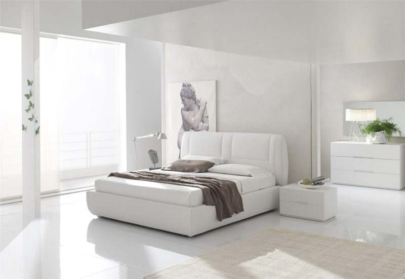 Soft - Letto imbottito matrimoniale design in tessuto o ecopelle MARONESE ACF