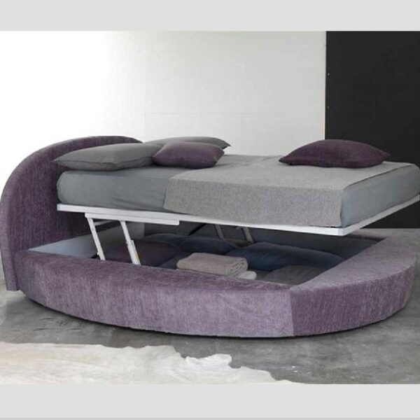 Gio: Letto matrimoniale rotondo moderno, Made in Italy. Design contemporaneo in camera da letto.