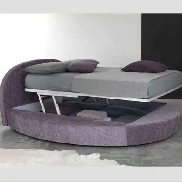 Gio: Letto matrimoniale rotondo moderno, Made in Italy. Design contemporaneo in camera da letto.